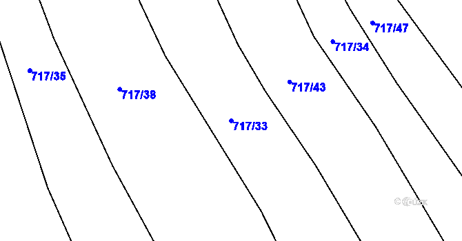 Parcela st. 717/33 v KÚ Lažánky u Blanska, Katastrální mapa