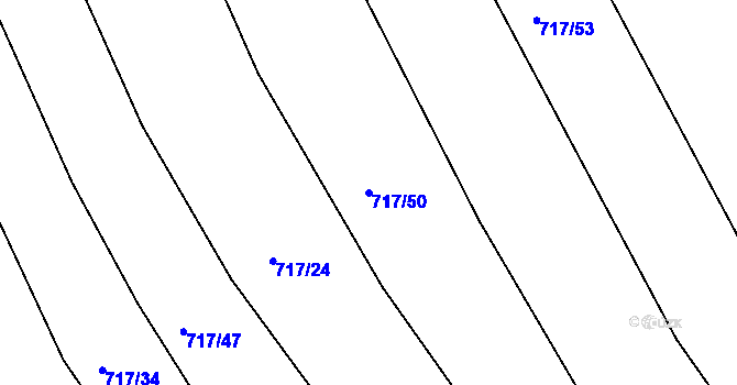 Parcela st. 717/50 v KÚ Lažánky u Blanska, Katastrální mapa