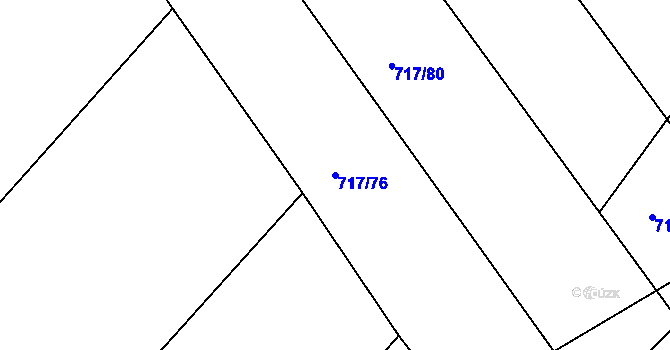 Parcela st. 717/76 v KÚ Lažánky u Blanska, Katastrální mapa