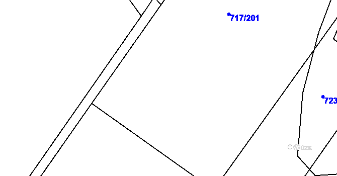 Parcela st. 717/107 v KÚ Lažánky u Blanska, Katastrální mapa