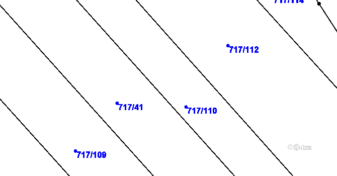 Parcela st. 717/110 v KÚ Lažánky u Blanska, Katastrální mapa