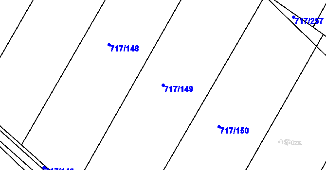 Parcela st. 717/149 v KÚ Lažánky u Blanska, Katastrální mapa
