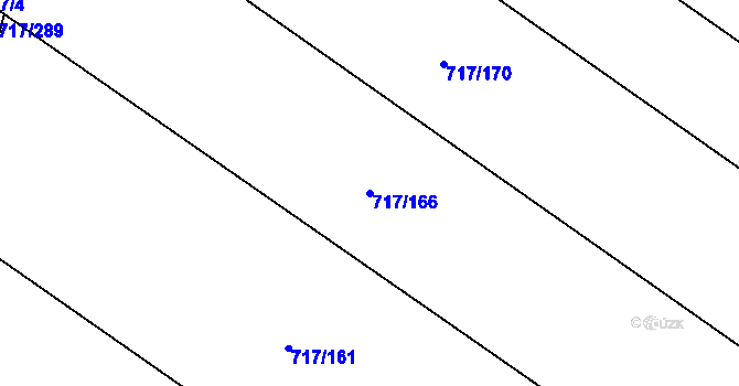 Parcela st. 717/166 v KÚ Lažánky u Blanska, Katastrální mapa