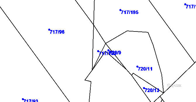 Parcela st. 717/192 v KÚ Lažánky u Blanska, Katastrální mapa