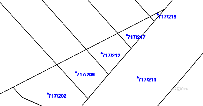 Parcela st. 717/212 v KÚ Lažánky u Blanska, Katastrální mapa