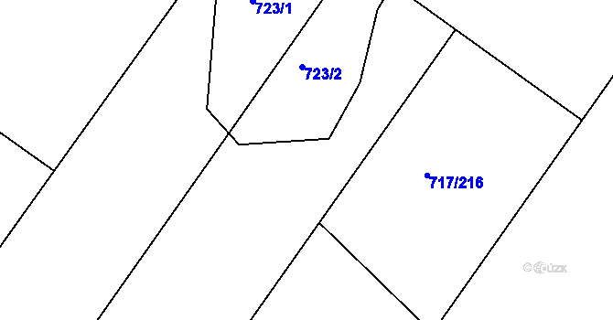 Parcela st. 717/213 v KÚ Lažánky u Blanska, Katastrální mapa