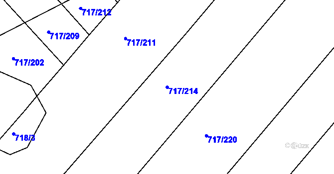 Parcela st. 717/214 v KÚ Lažánky u Blanska, Katastrální mapa