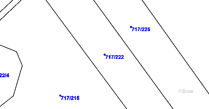 Parcela st. 717/222 v KÚ Lažánky u Blanska, Katastrální mapa