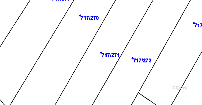 Parcela st. 717/271 v KÚ Lažánky u Blanska, Katastrální mapa