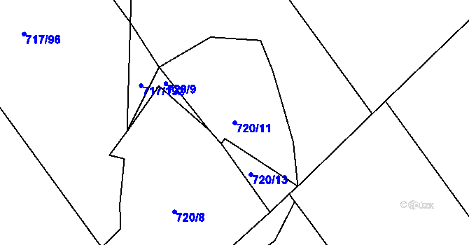 Parcela st. 720/11 v KÚ Lažánky u Blanska, Katastrální mapa