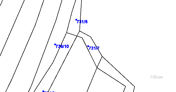 Parcela st. 731/7 v KÚ Lažánky u Blanska, Katastrální mapa