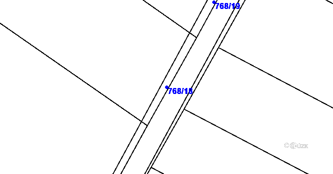 Parcela st. 768/18 v KÚ Lažánky u Blanska, Katastrální mapa