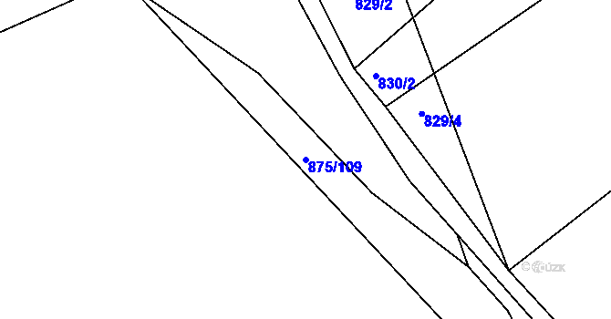 Parcela st. 875/109 v KÚ Lažánky u Blanska, Katastrální mapa