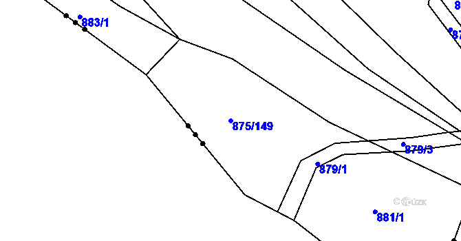 Parcela st. 875/149 v KÚ Lažánky u Blanska, Katastrální mapa