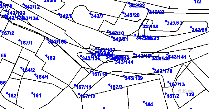 Parcela st. 343/138 v KÚ Lažánky u Blanska, Katastrální mapa
