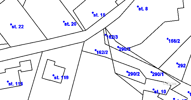 Parcela st. 162/2 v KÚ Holasice u Veverské Bítýšky, Katastrální mapa