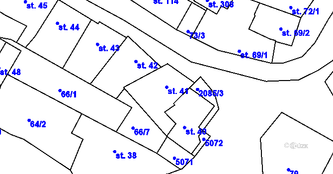 Parcela st. 41 v KÚ Lažánky u Veverské Bítýšky, Katastrální mapa