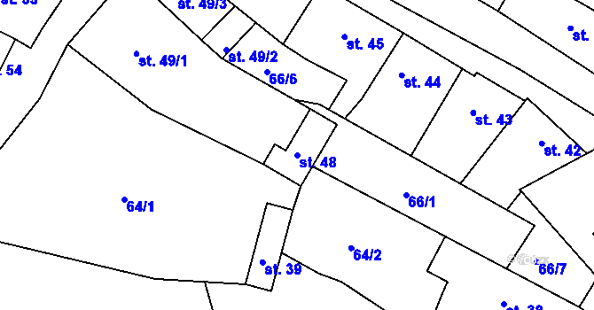 Parcela st. 48 v KÚ Lažánky u Veverské Bítýšky, Katastrální mapa