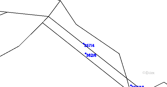 Parcela st. 357/4 v KÚ Lažany u Skutče, Katastrální mapa