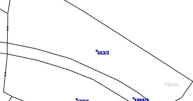Parcela st. 553/3 v KÚ Lažany u Skutče, Katastrální mapa