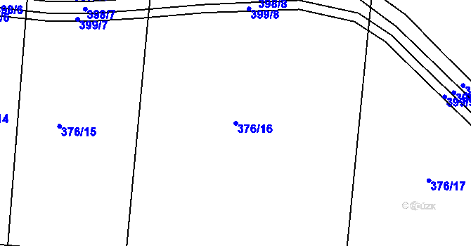 Parcela st. 376/16 v KÚ Lažany, Katastrální mapa