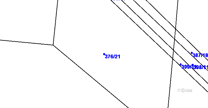 Parcela st. 376/21 v KÚ Lažany, Katastrální mapa