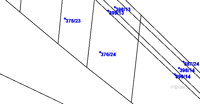 Parcela st. 376/24 v KÚ Lažany, Katastrální mapa