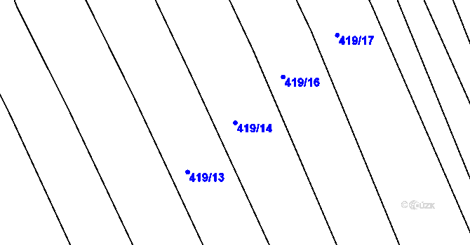 Parcela st. 419/14 v KÚ Lažany, Katastrální mapa