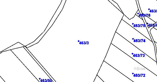 Parcela st. 463/3 v KÚ Lažany, Katastrální mapa