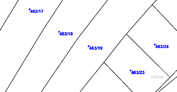 Parcela st. 463/19 v KÚ Lažany, Katastrální mapa