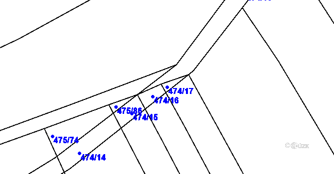 Parcela st. 474/17 v KÚ Lažany, Katastrální mapa