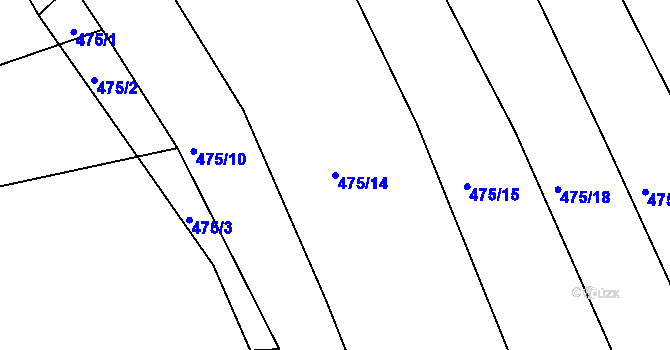 Parcela st. 475/14 v KÚ Lažany, Katastrální mapa
