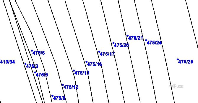 Parcela st. 475/17 v KÚ Lažany, Katastrální mapa