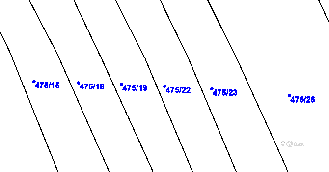 Parcela st. 475/22 v KÚ Lažany, Katastrální mapa