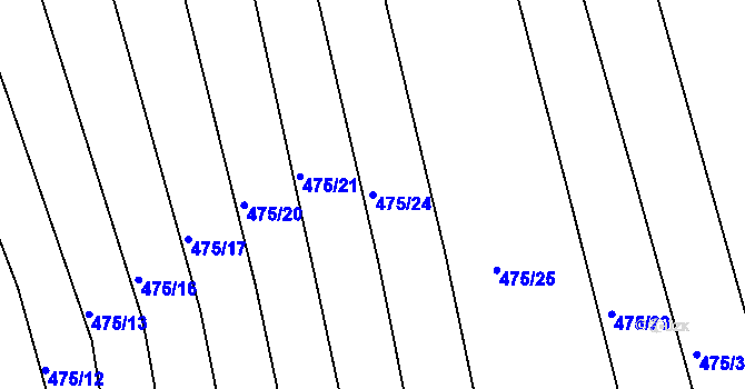 Parcela st. 475/24 v KÚ Lažany, Katastrální mapa