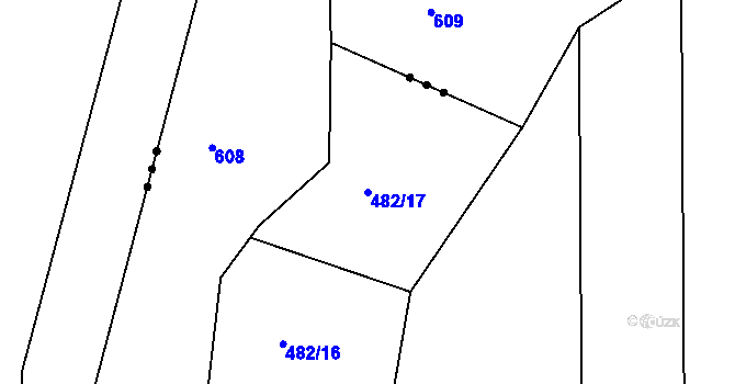 Parcela st. 482/17 v KÚ Lažany, Katastrální mapa