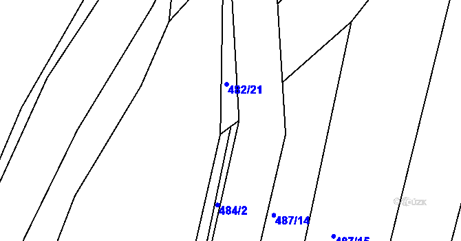 Parcela st. 482/22 v KÚ Lažany, Katastrální mapa