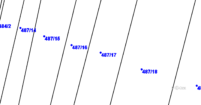 Parcela st. 487/17 v KÚ Lažany, Katastrální mapa