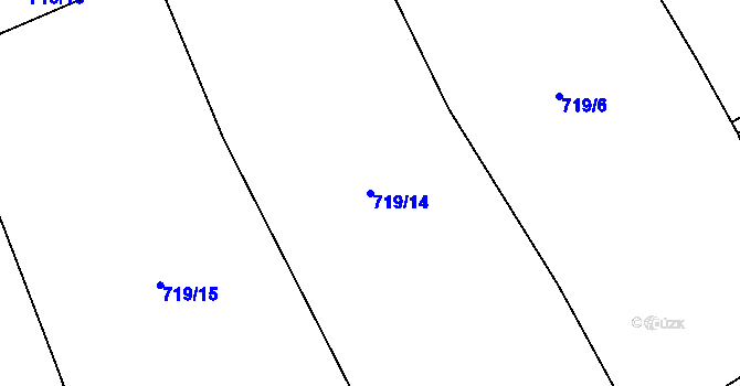 Parcela st. 719/14 v KÚ Dvory u Lažišť, Katastrální mapa