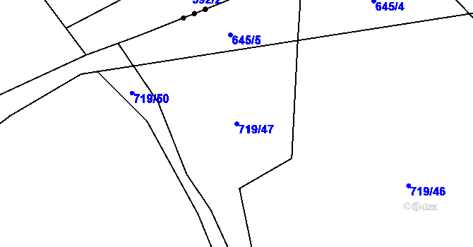 Parcela st. 719/47 v KÚ Dvory u Lažišť, Katastrální mapa