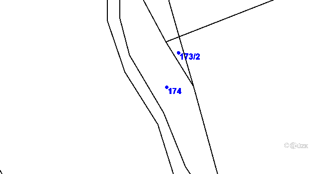 Parcela st. 174 v KÚ Chlístov u Lažišť, Katastrální mapa