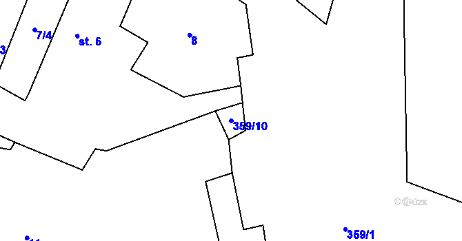 Parcela st. 359/10 v KÚ Chlístov u Lažišť, Katastrální mapa