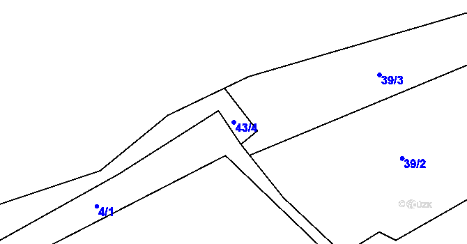 Parcela st. 43/4 v KÚ Chlístov u Lažišť, Katastrální mapa