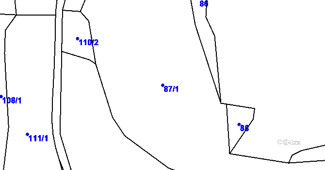 Parcela st. 87/1 v KÚ Chlístov u Lažišť, Katastrální mapa