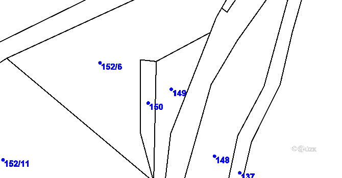 Parcela st. 149 v KÚ Chlístov u Lažišť, Katastrální mapa