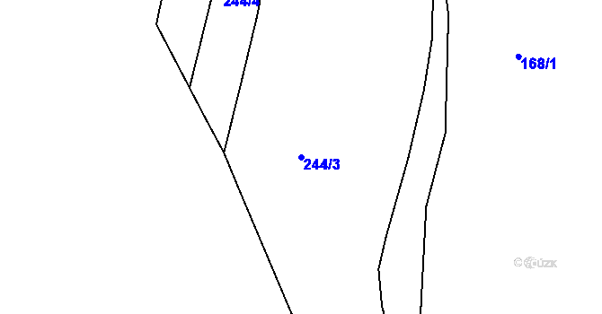 Parcela st. 244/3 v KÚ Chlístov u Lažišť, Katastrální mapa