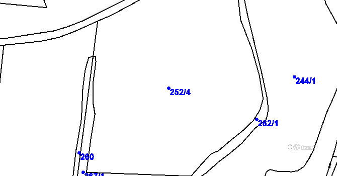 Parcela st. 252/4 v KÚ Chlístov u Lažišť, Katastrální mapa