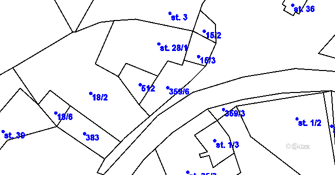 Parcela st. 359/6 v KÚ Chlístov u Lažišť, Katastrální mapa