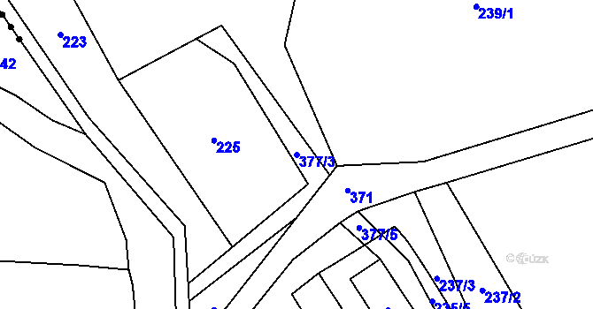 Parcela st. 377/3 v KÚ Chlístov u Lažišť, Katastrální mapa