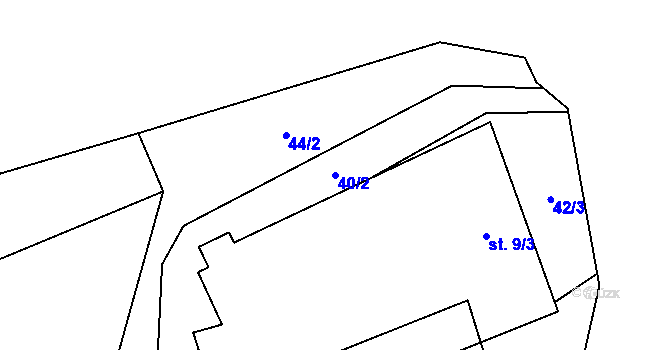 Parcela st. 40/2 v KÚ Chlístov u Lažišť, Katastrální mapa